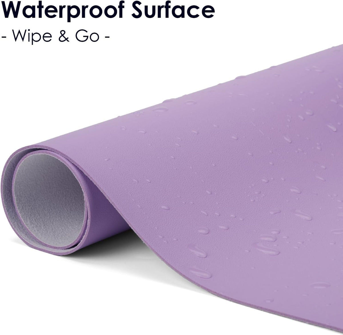 Non-Slip Waterproof Leather Desk Pad Mouse Mat, Purple 31.5x15.7 in