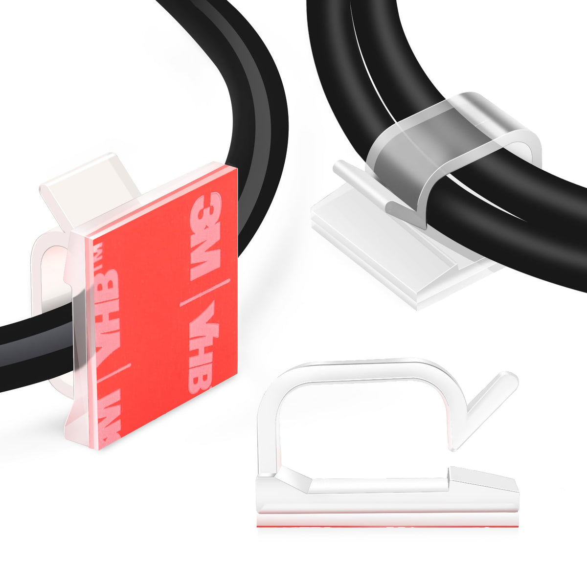 XHF 120PCS 5/8” White Adhesive Cable Wire Wall Light Clips, Cord Holder