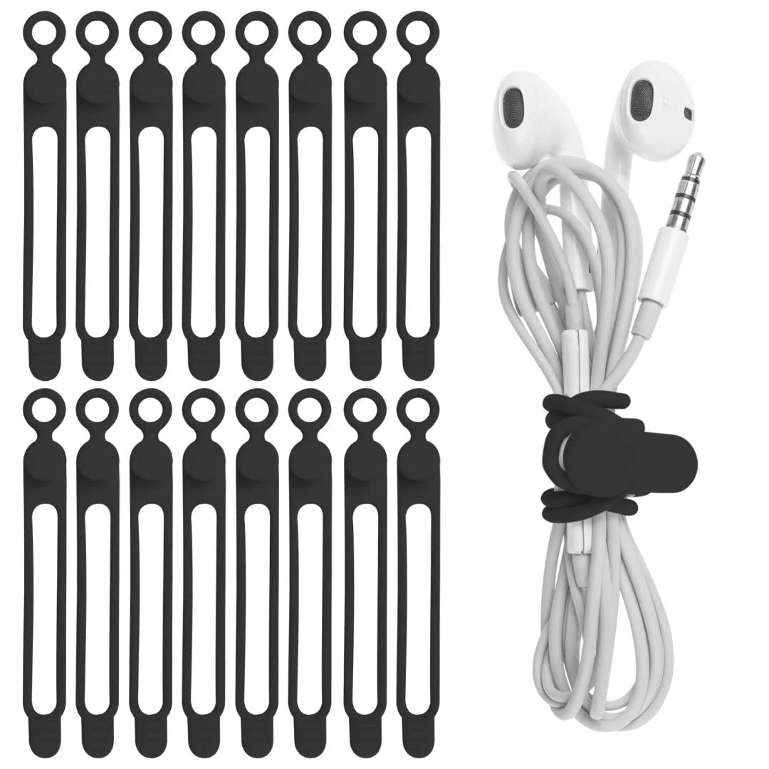 24Pcs Silicone Cable Ties, Cord Organizer Cable Management-Multi