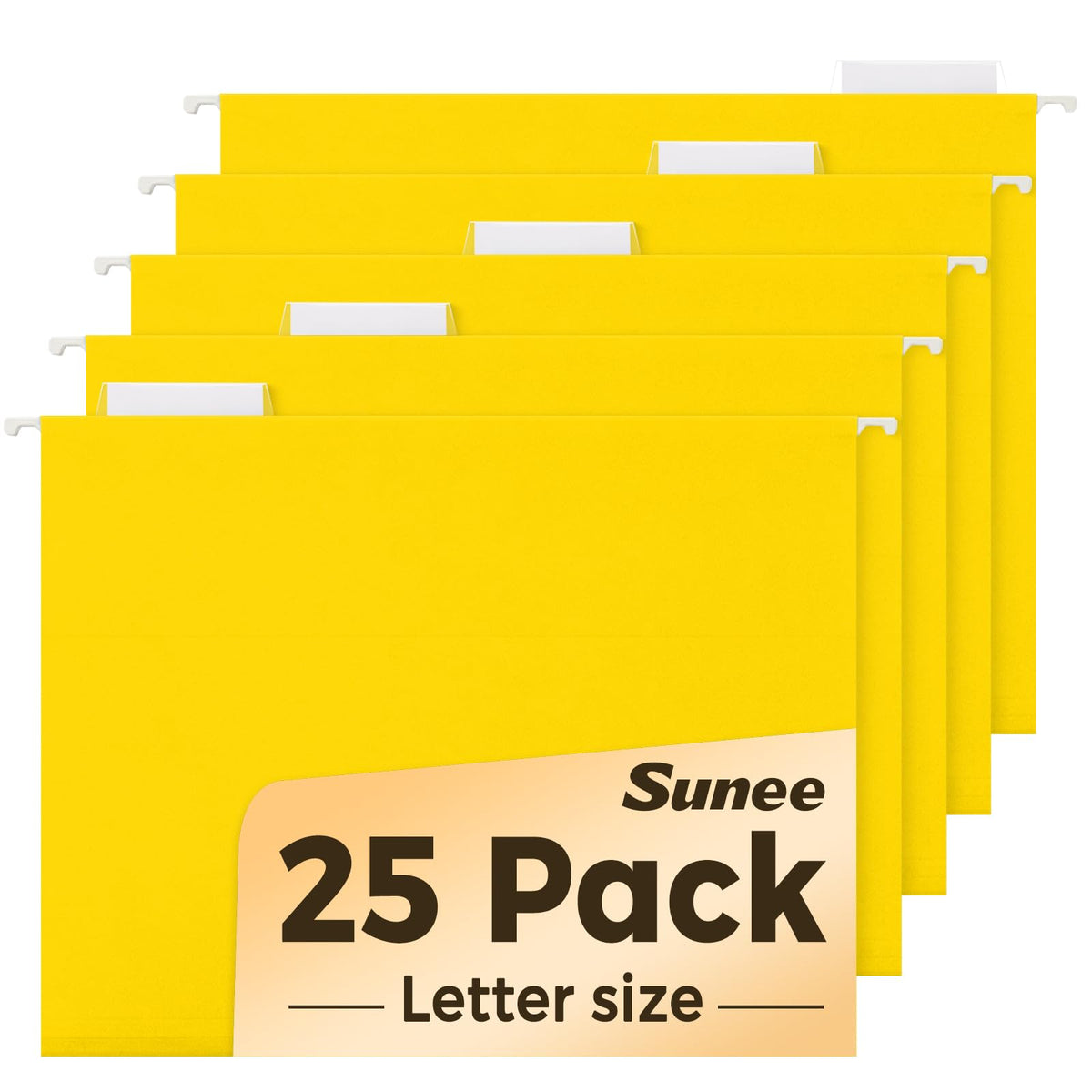 SUNEE 25 Count Hanging File Folders, Pastel Colors, Hanging File Folders Letter Size, Hanging Folders with 1/5-cut Tabs, Designed for Bulky Files, Filing Cabinets, Medical Charts