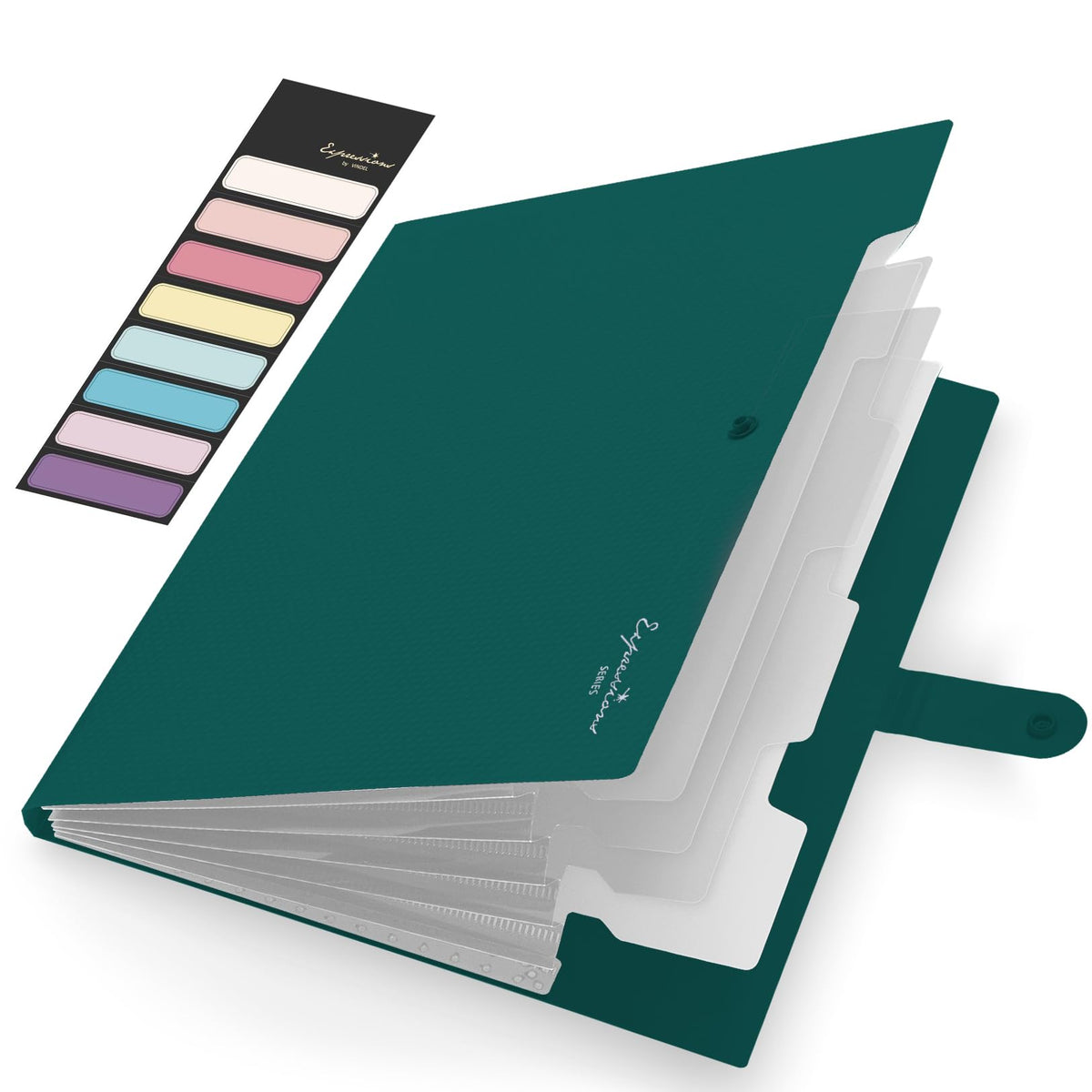 Sooez Accordion File Organizer 8 Pocket, Expanding File Folder with Labels