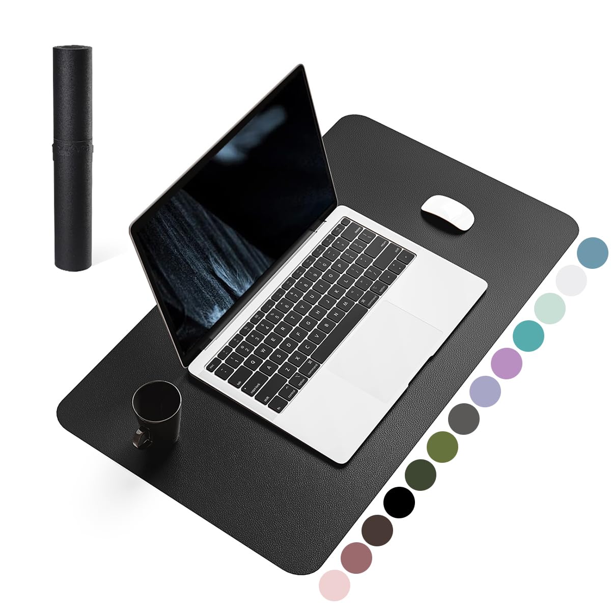 YSAGi Non-Slip Leather Desk Pad, Waterproof Laptop Computer Desk Keyboard Mat, Table Protector Blotter Mat, Large Mouse Pad for Office/Work/Home/Decor(Dark Brown, 31.5" x 15.7")
