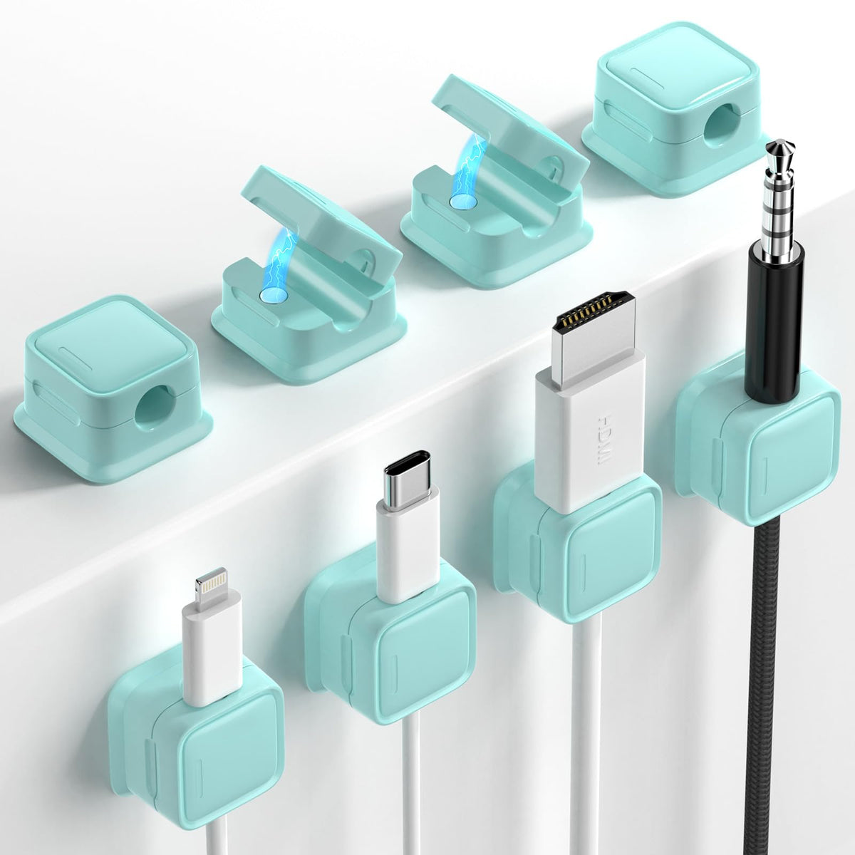 9 Pack Cord Organizer Magnetic Cable Clips Adhesive Wire Management 1s Lock