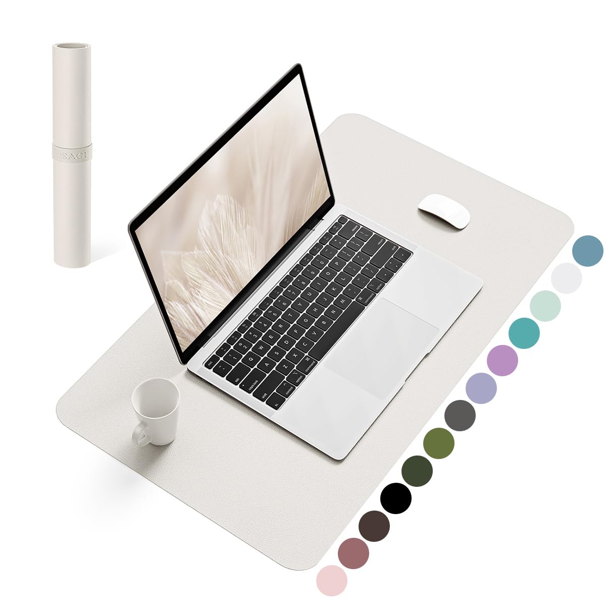 YSAGi Non-Slip Leather Desk Pad, Waterproof Laptop Computer Desk Keyboard Mat, Table Protector Blotter Mat, Large Mouse Pad for Office/Work/Home/Decor(Dark Brown, 31.5" x 15.7")
