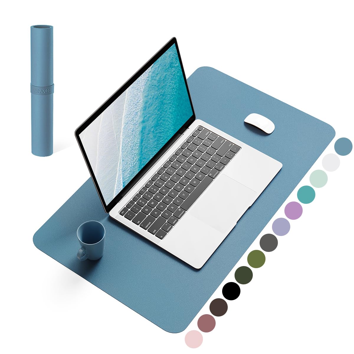 YSAGi Non-Slip Leather Desk Pad, Waterproof Laptop Computer Desk Keyboard Mat, Table Protector Blotter Mat, Large Mouse Pad for Office/Work/Home/Decor(Dark Brown, 31.5" x 15.7")