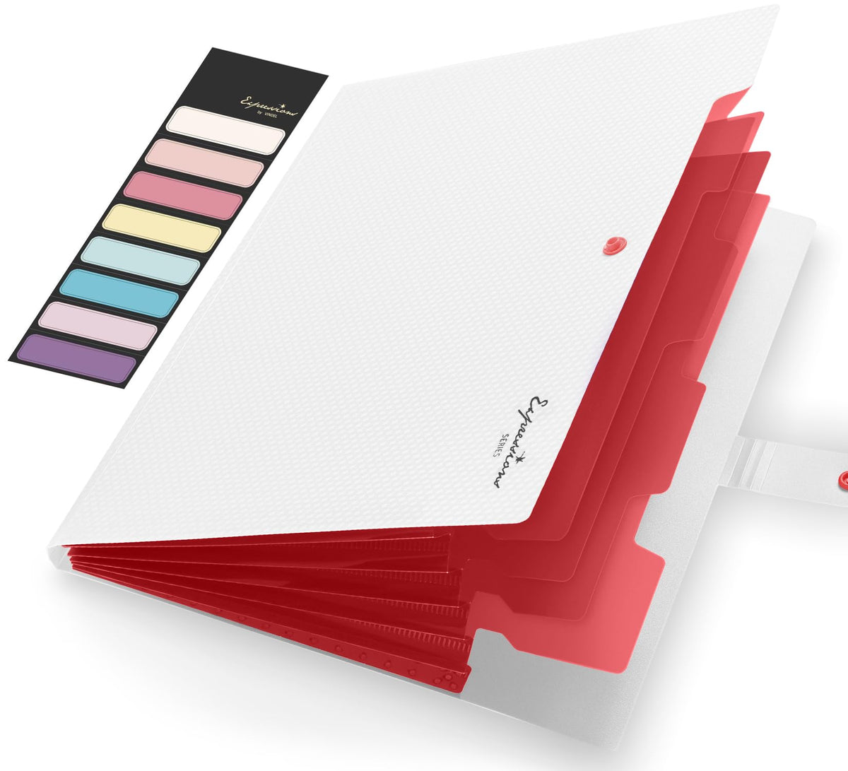 Sooez Accordion File Organizer 8 Pocket, Expanding File Folder with Labels