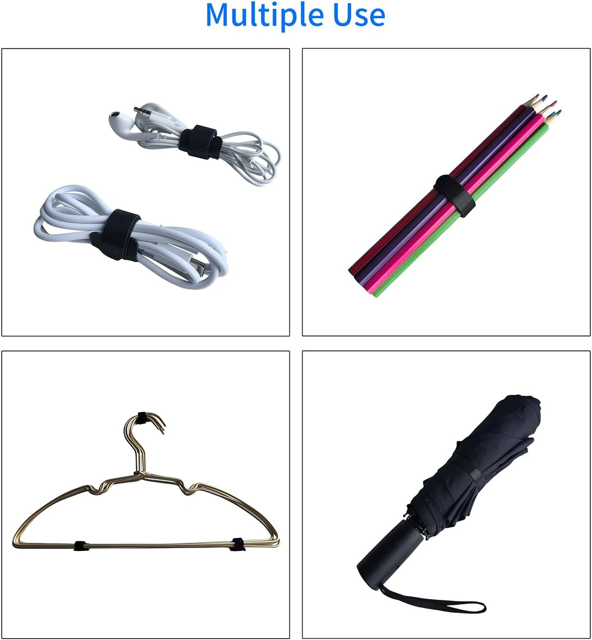 10 Inches 120 PCS Black Reusable Cable Ties,Multi-purpose Adjustable Cord Straps,Cable Organizer,Cord Wrap and Hook Loop Cords Management,Adjustable Cord Ties