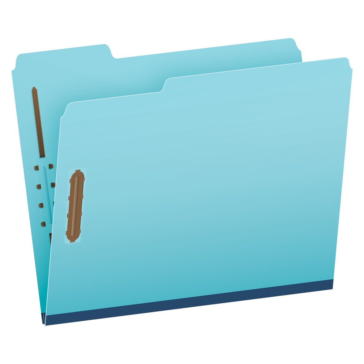 Pendaflex Globe Weis Pressboard Fastener Folders, Letter Size, Light Blue, 1" Expansion, 1/3 Cut, 25/BX (615F21-3BLU)