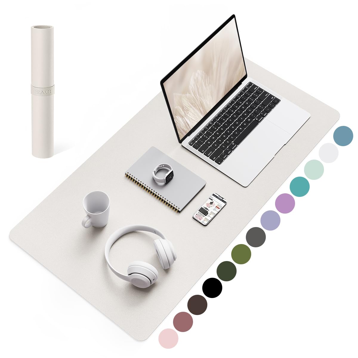 YSAGi Non-Slip Leather Desk Pad, Waterproof Laptop Computer Desk Keyboard Mat, Table Protector Blotter Mat, Large Mouse Pad for Office/Work/Home/Decor(Dark Brown, 31.5" x 15.7")