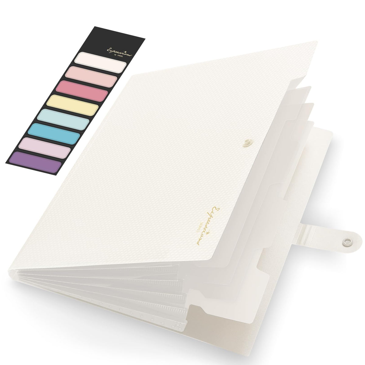 Sooez Accordion File Organizer 8 Pocket, Expanding File Folder with Labels