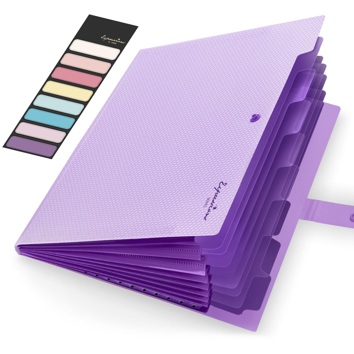 Sooez Accordion File Organizer 8 Pocket, Expanding File Folder with Labels