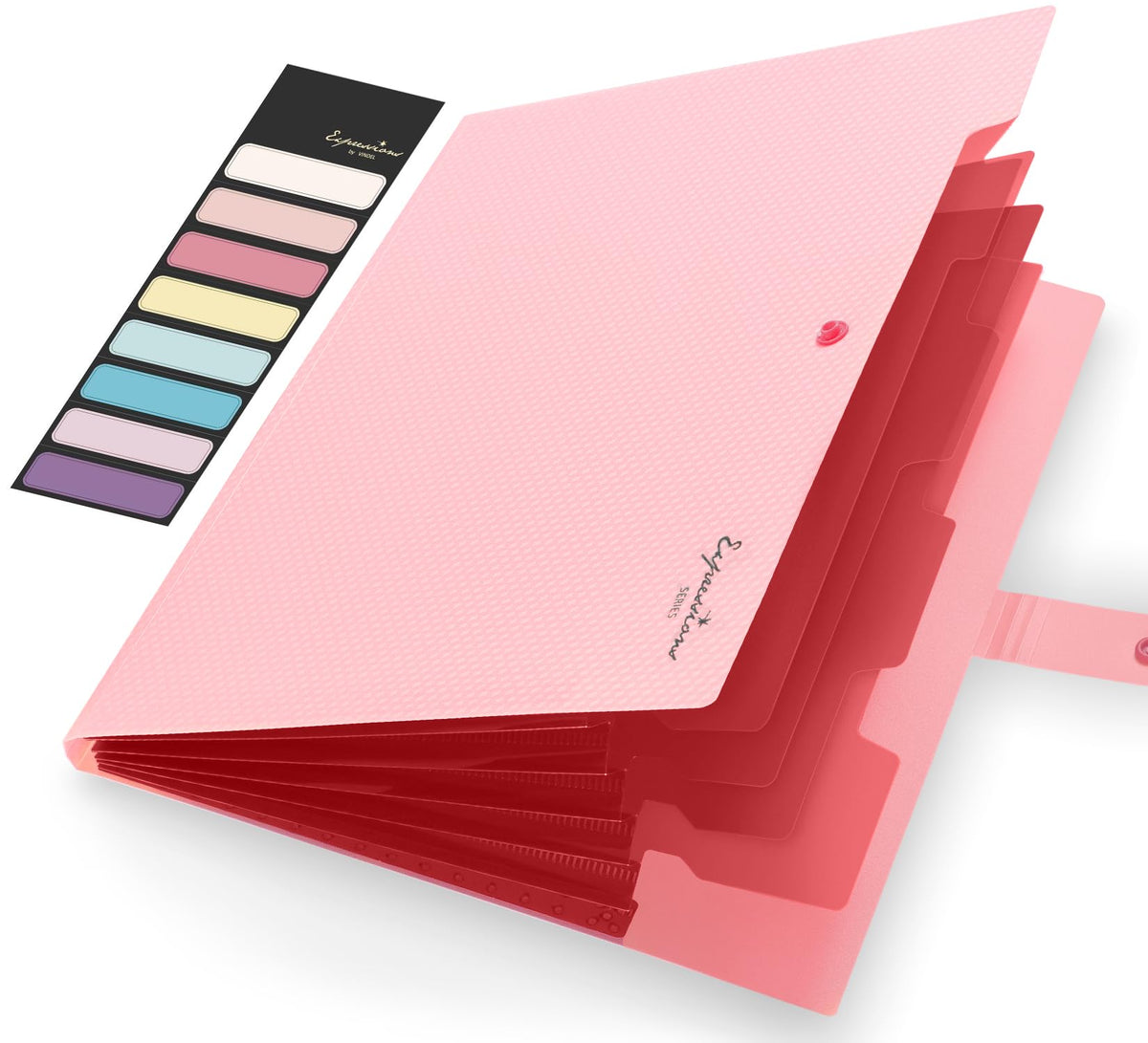Sooez Accordion File Organizer 8 Pocket, Expanding File Folder with Labels