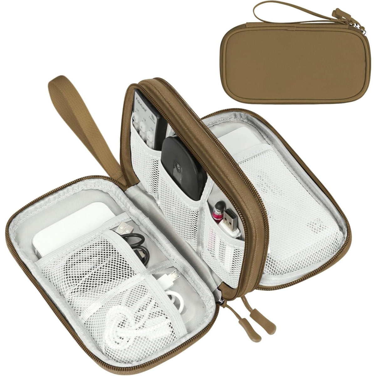 FYY Electronic Organizer, Travel Tech Pouch Bag, Medium, Black