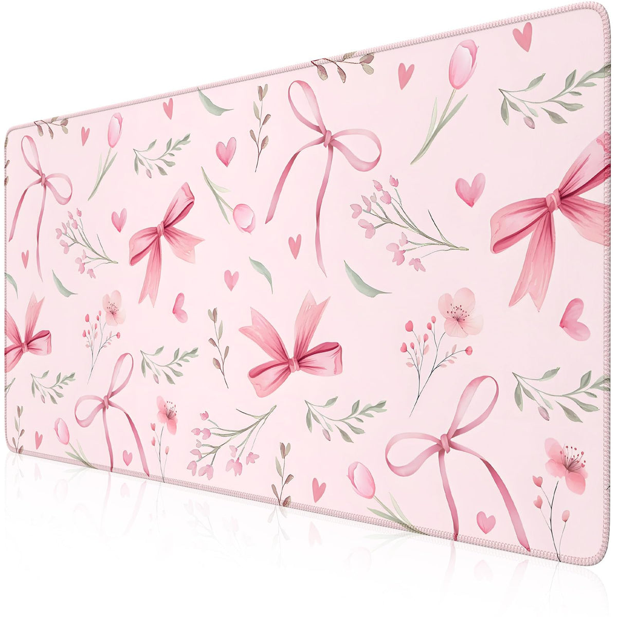 iCasso Desk Mat,Mouse Pad for Office Desk,35.4x15.7in,Pink Flowers