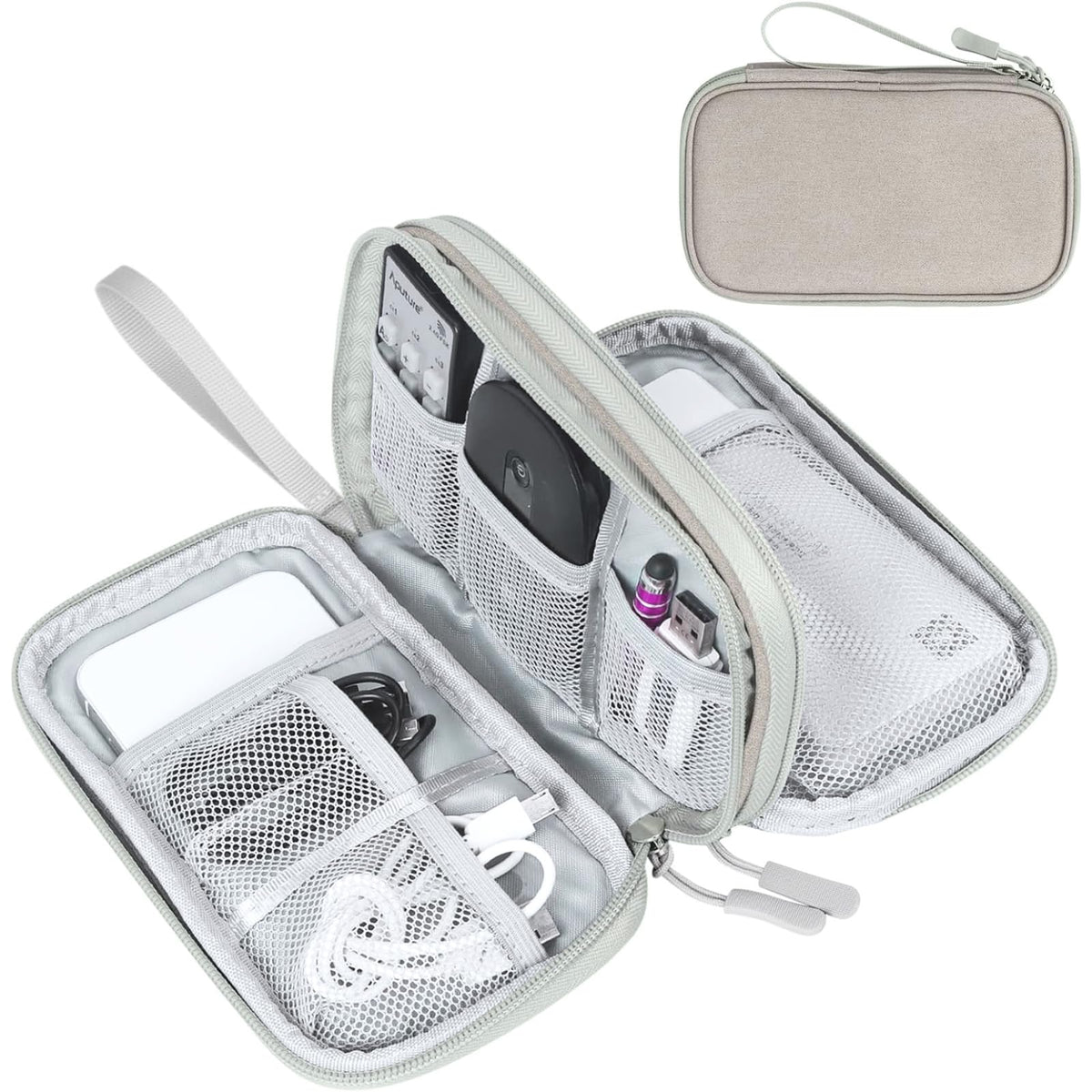 FYY Electronic Organizer, Travel Tech Pouch Bag, Medium, Black