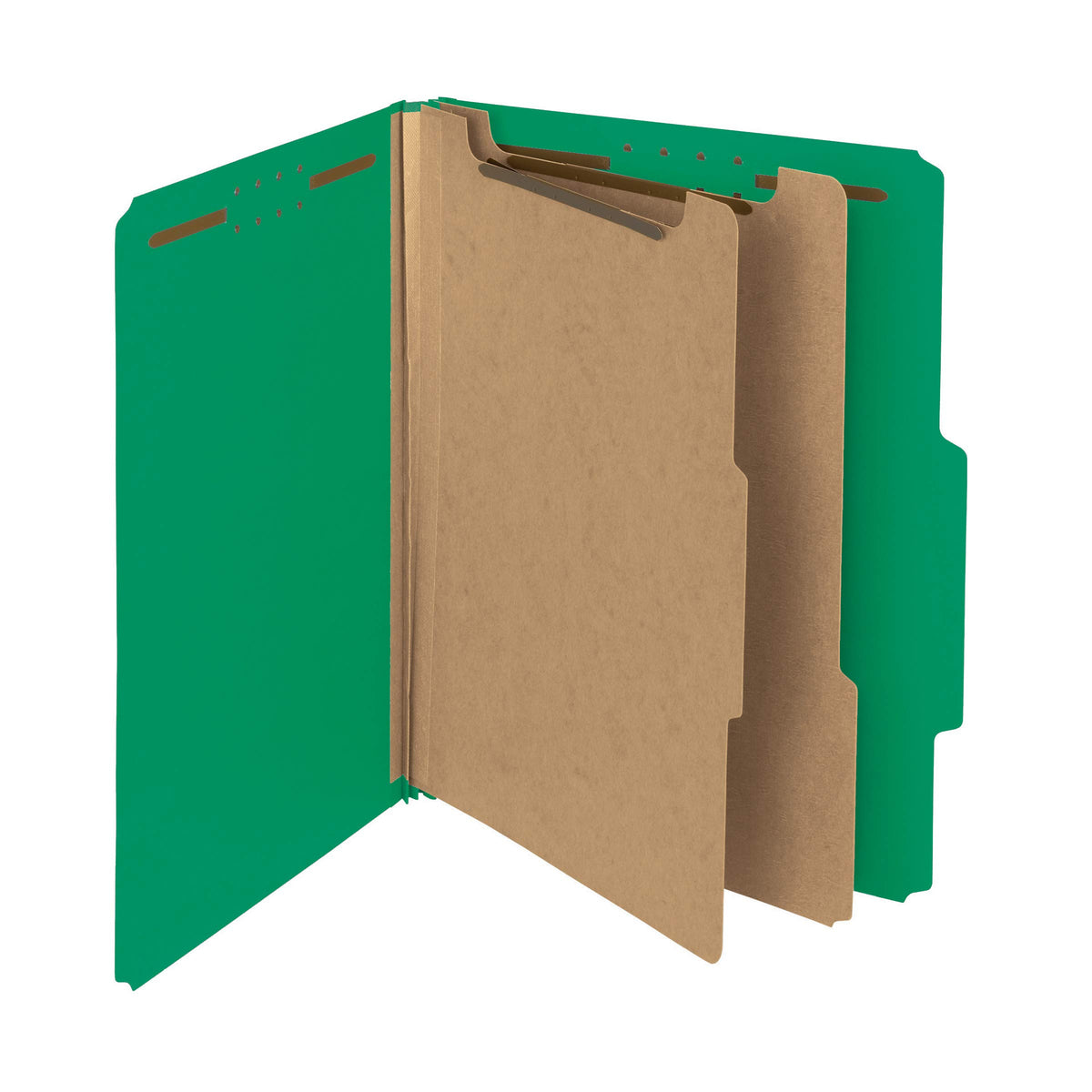 Smead Value Filing 100% Recycled Pressboard Classification File Folder, 2 Dividers, 2" Expansion, Letter Size, Bright Red, 10 per Box