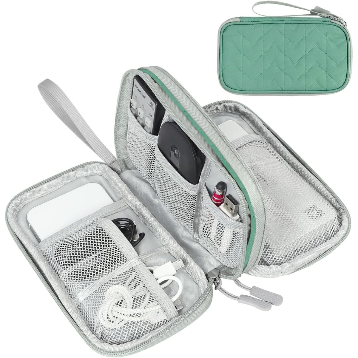 FYY Electronic Organizer, Travel Tech Pouch Bag, Medium, Black