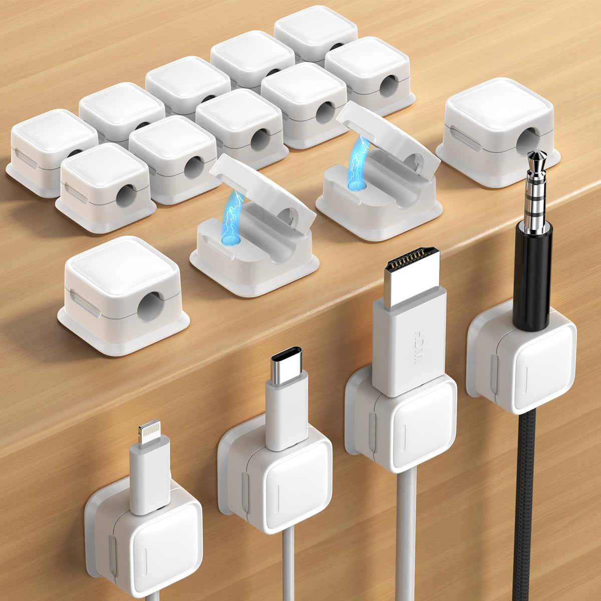 9 Pack Cord Organizer Magnetic Cable Clips Adhesive Wire Management 1s Lock