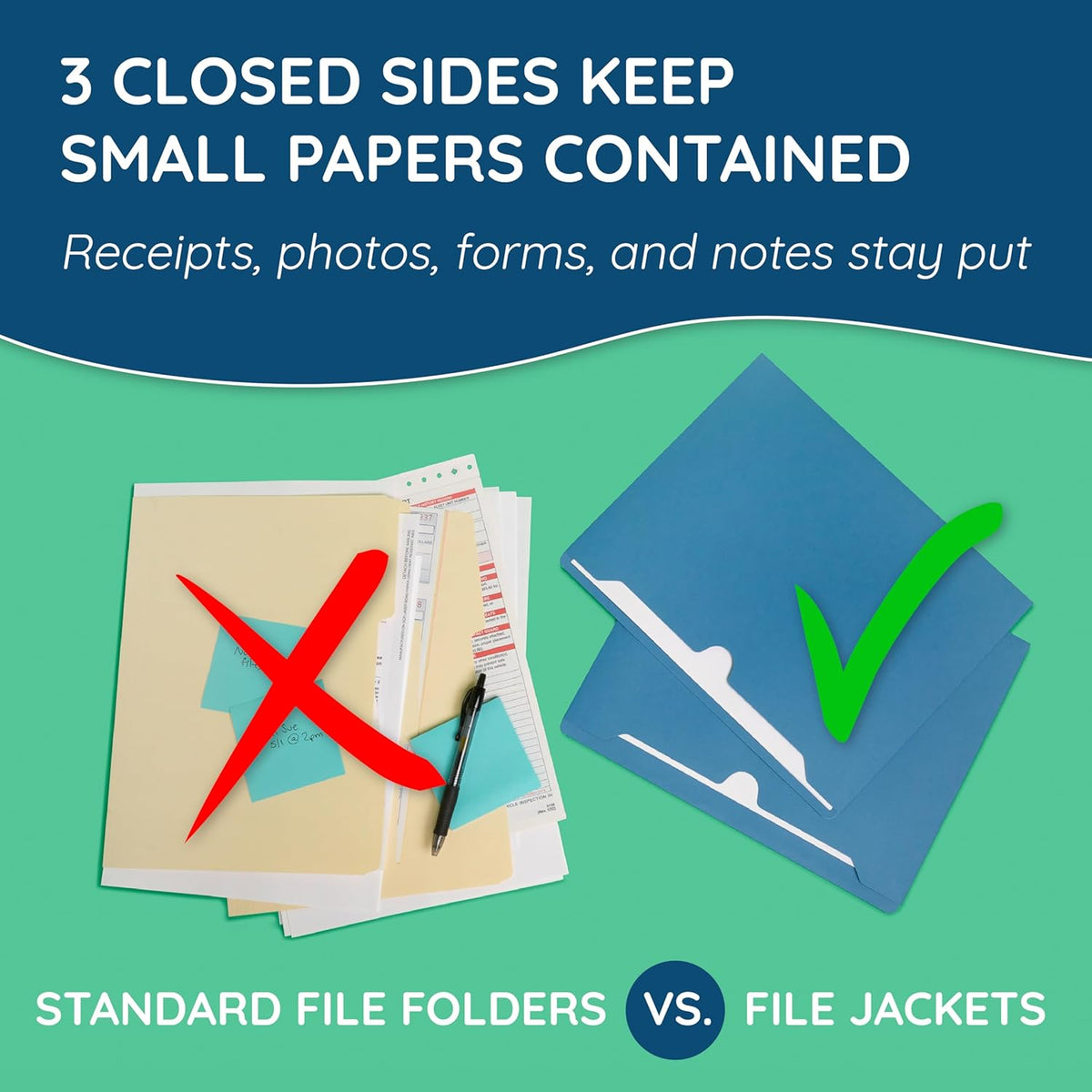 Blue Summit Supplies 25 Expandable File Folders, Letter Size, 2", Assorted