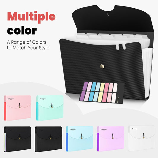 Sooez Expanding File Folders, 13 Pocket Accordion File Organizer, Letter/A4