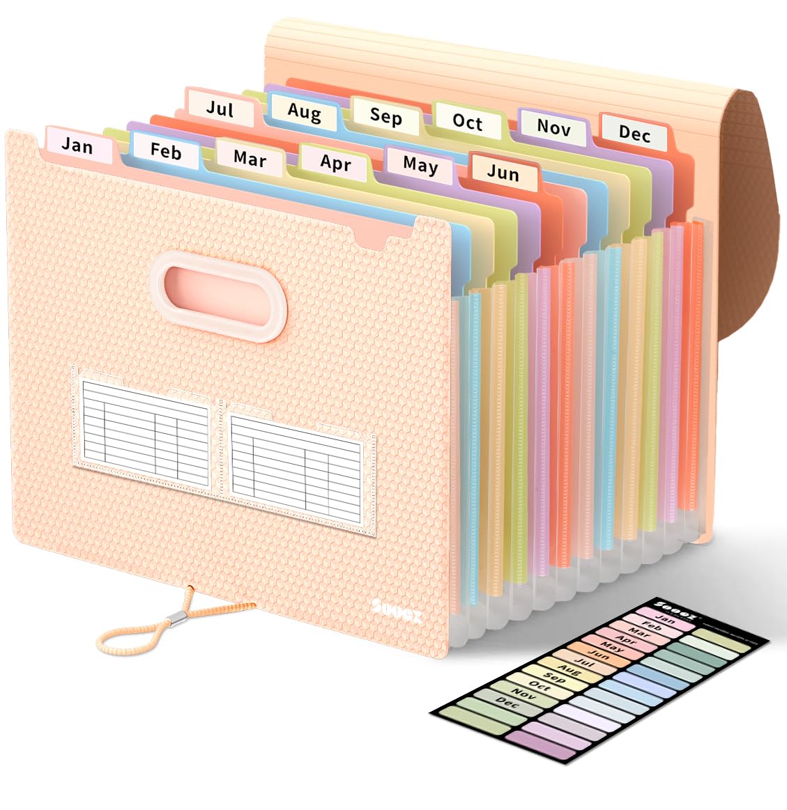 Sooez Accordion File Organizer, 13-Pocket Expanding File Folder Letter Size