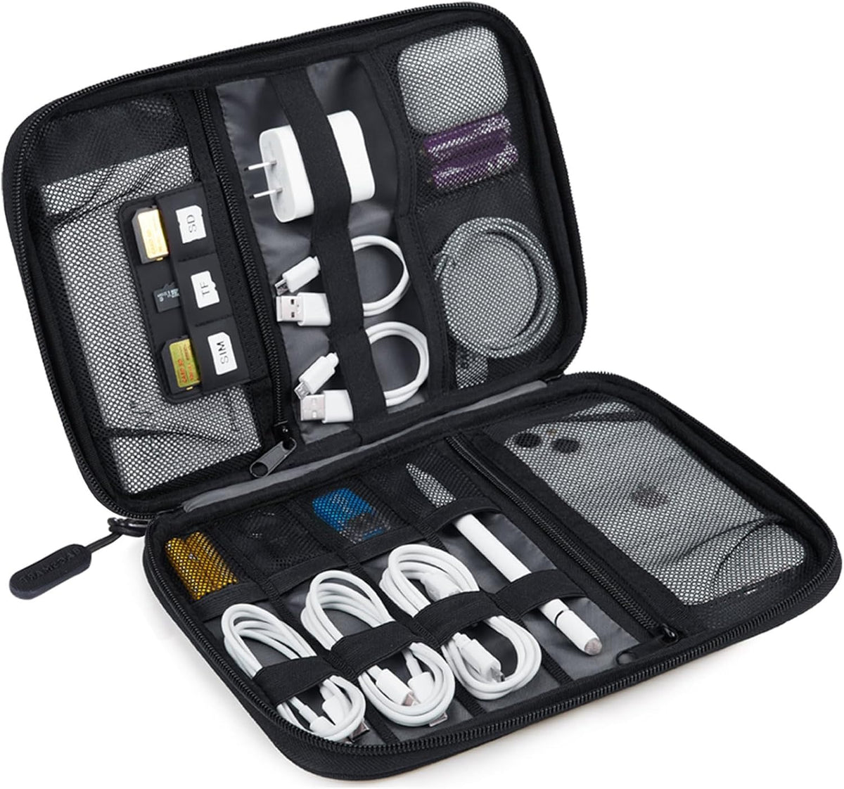 BAGSMART Large Electronic Organizer Travel Case for Tech Accessories, Black
