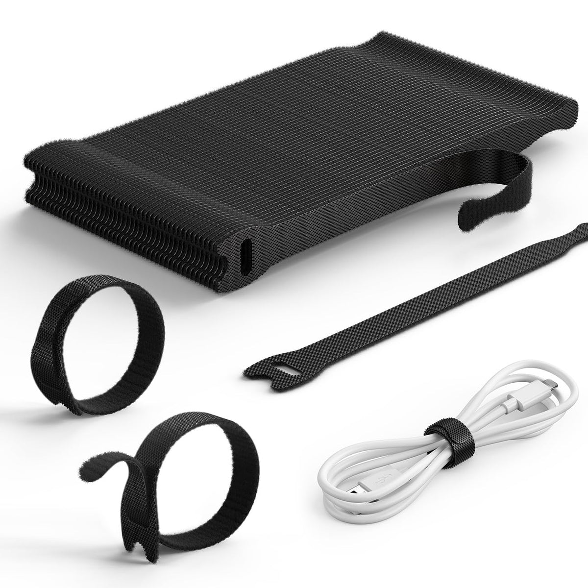 Lamicall 10 Pack Silicone Cable Ties Cord Organizer - Wire Management Wraps