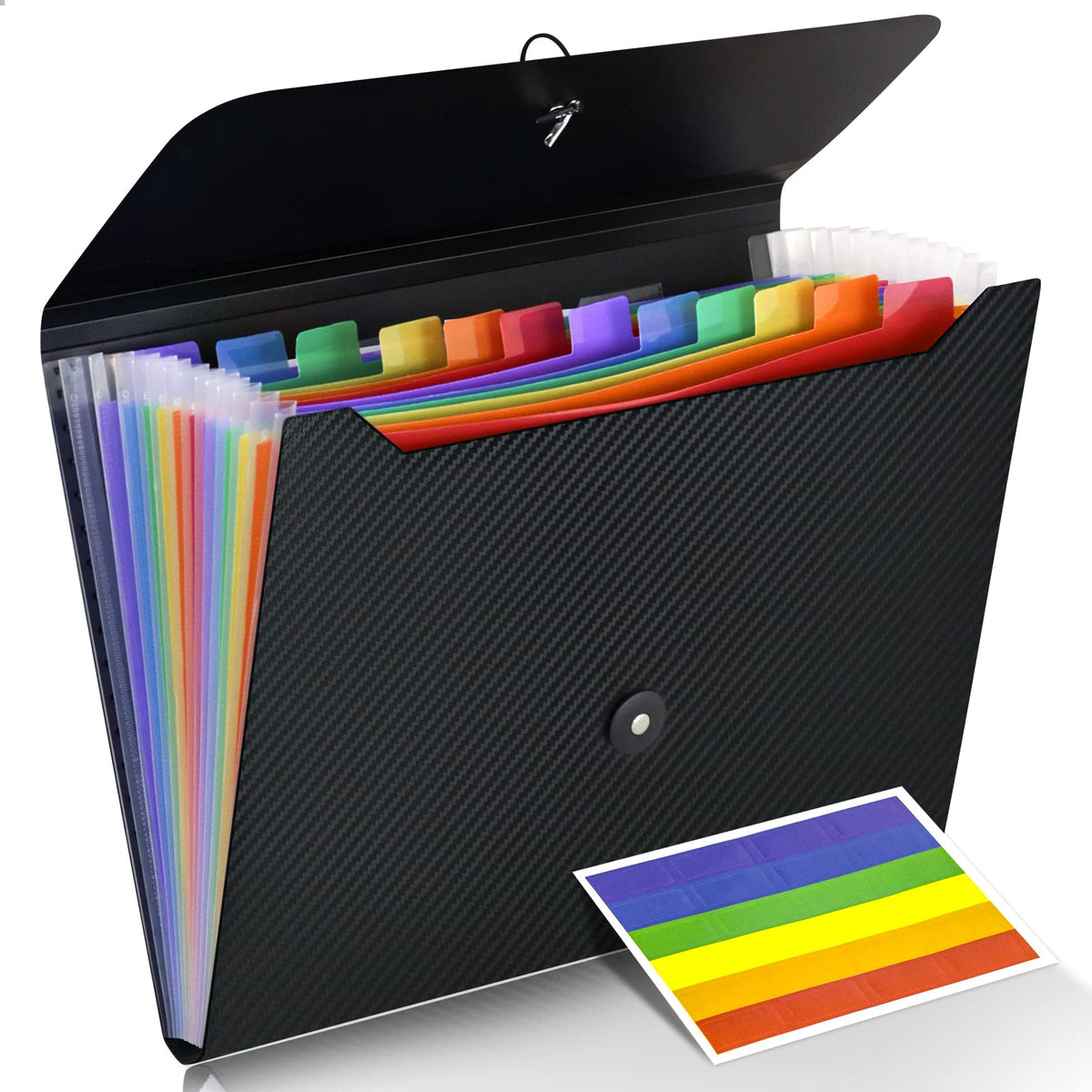 Cesil 13 Pockets Accordian File Organizer with Tabs Expanding File Folder