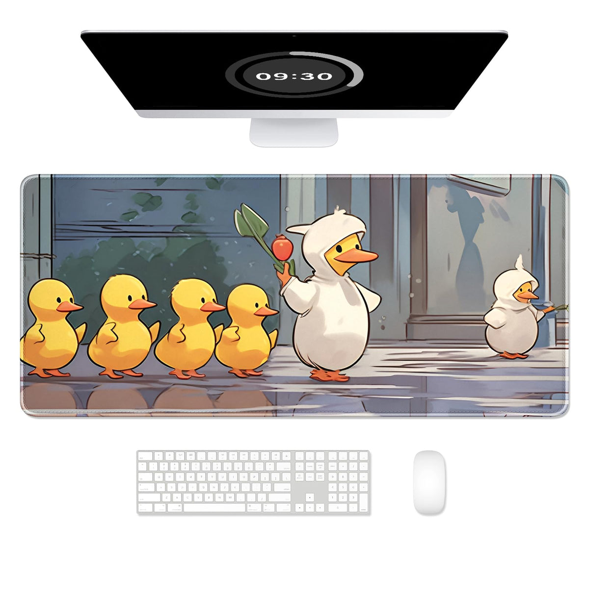 Desk Mat, Ultra Large Mouse Pad, XXL Gaming Mousepad, Green Tropical Leaves Deskpad, Big Extended Full Size Mouse Pad, Desktop Desk Matt for Keyboard, Laptop & Computer, 35.5 x 15.7 in