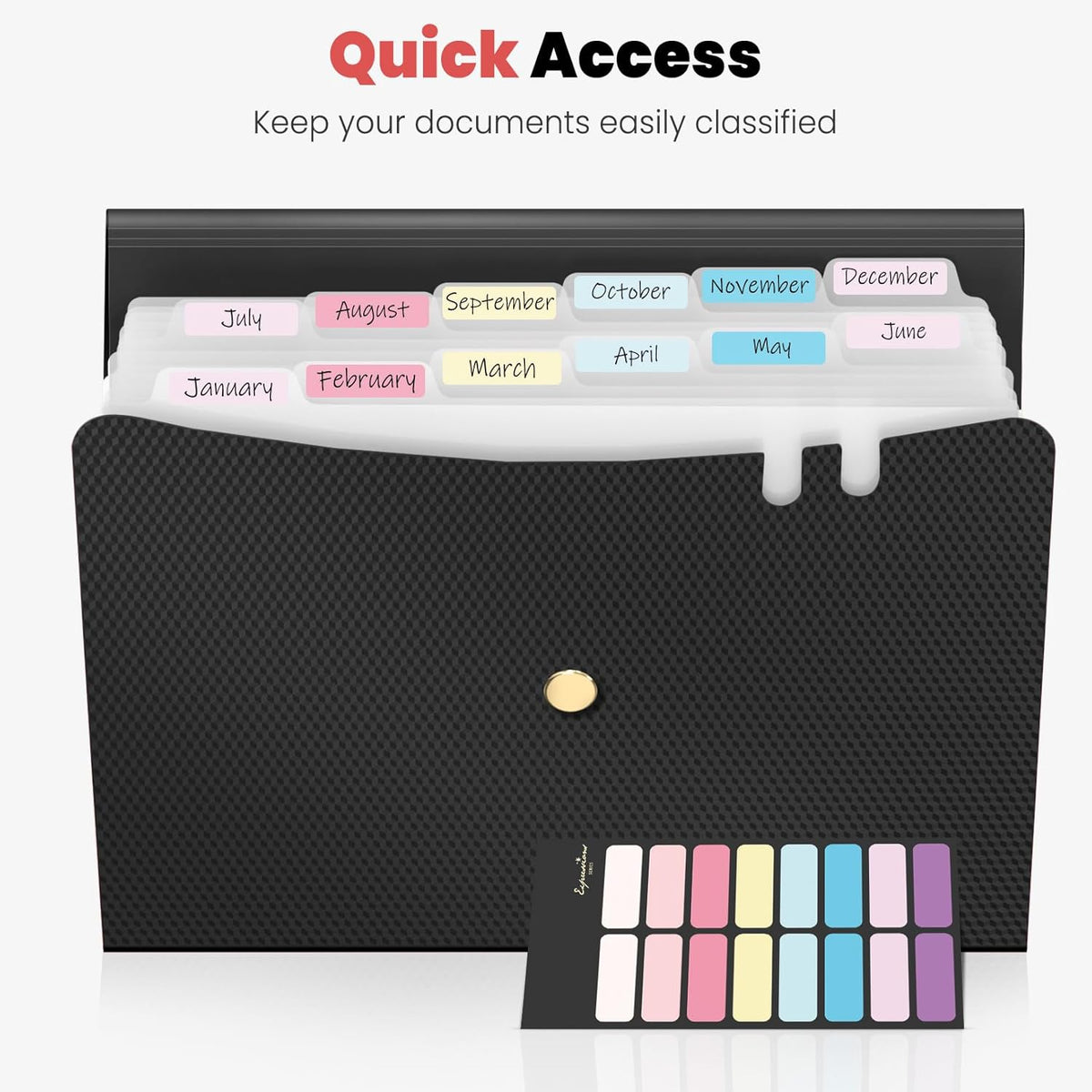 Sooez Expanding File Folders, 13 Pocket Accordion File Organizer, Letter/A4