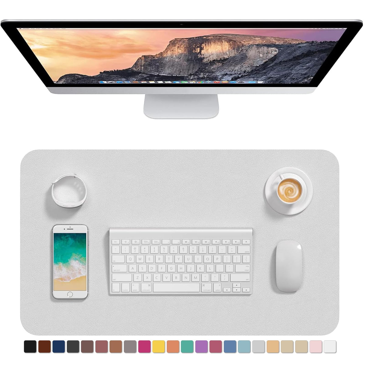 Hsurbtra Desk Pad, 30" x 14" PU Leather Desk Mat, XL Extended Mouse Pad, Waterproof Desktop Blotter Protector, Non-Slip Ultra Thin Large Laptop Keyboard Writing Mat for Office Home, Pink