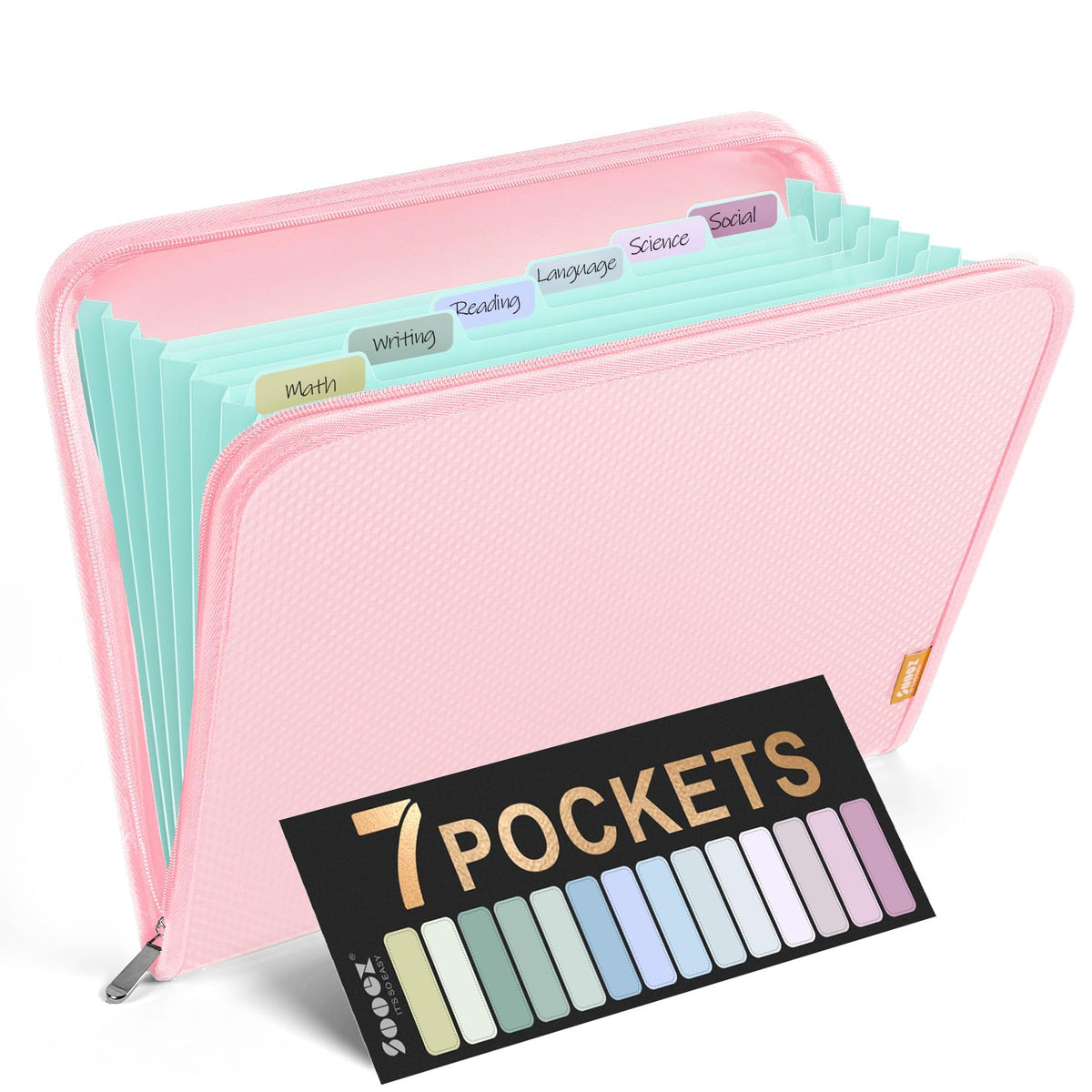 Sooez 13 Pocket Accordion File Organizer, Zipper Expanding File Folder A4
