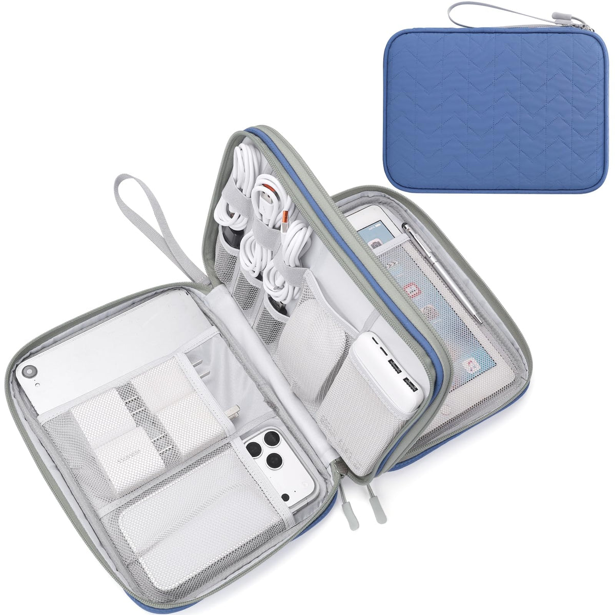 FYY Electronic Organizer, Travel Tech Pouch Bag, Medium, Black
