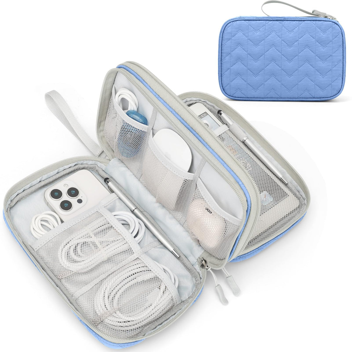 FYY Electronic Organizer, Travel Tech Pouch Bag, Medium, Black