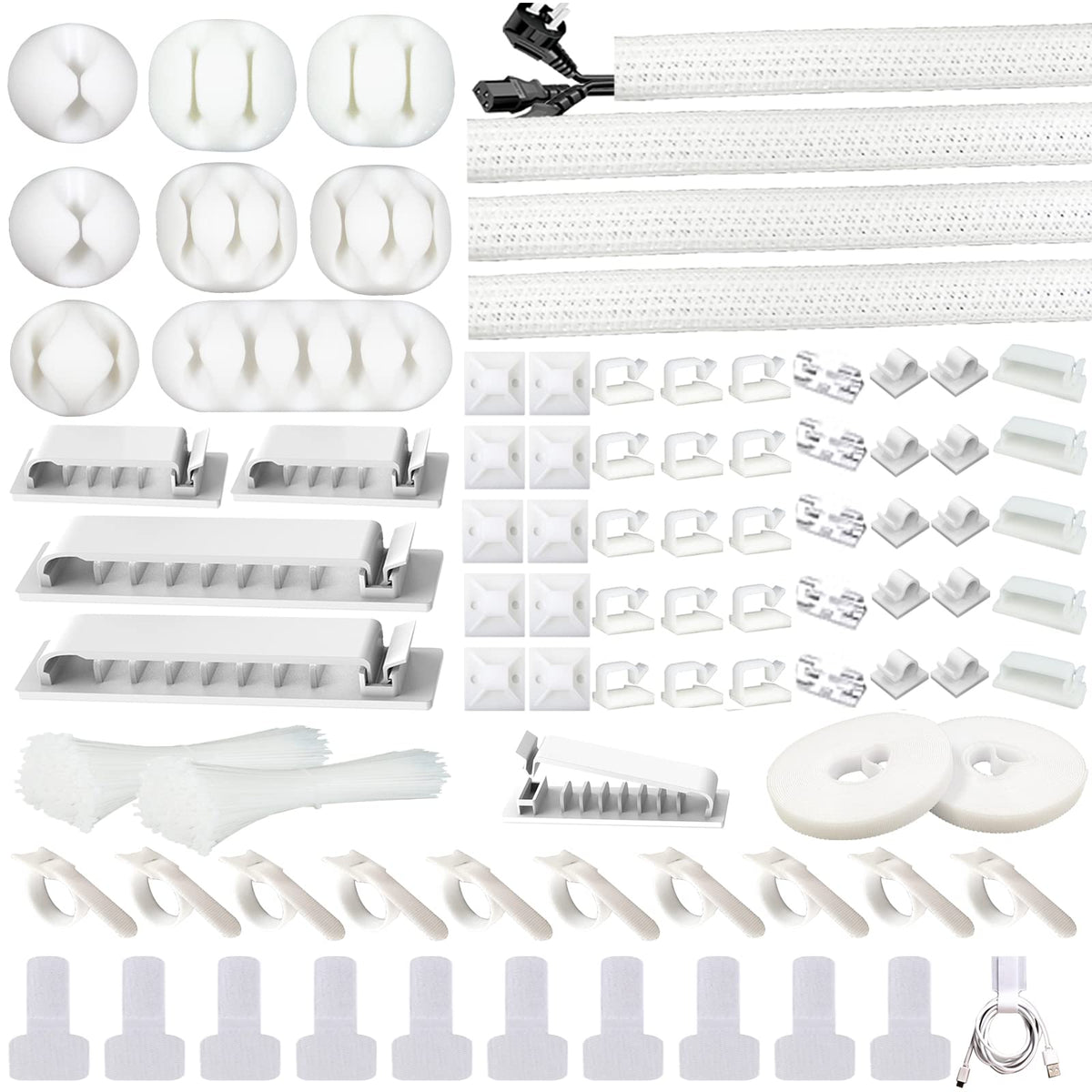 311Pcs Cable Management Organizer Kit 4 Cable Sleeve Split