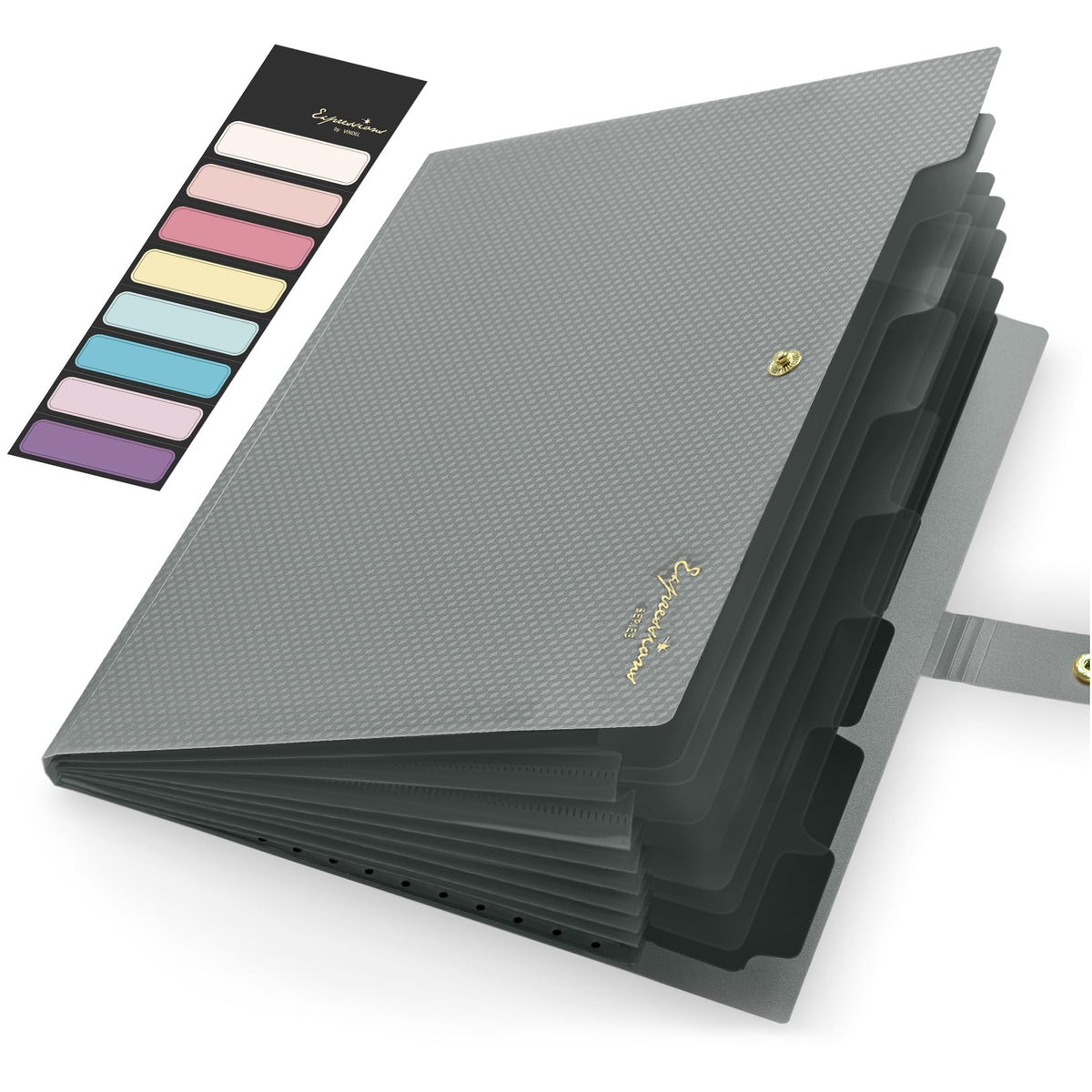 Sooez Accordion File Organizer 8 Pocket, Expanding File Folder with Labels