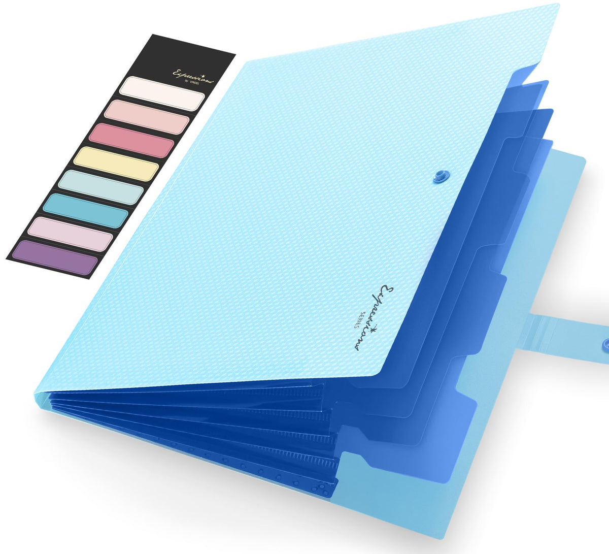 Sooez Accordion File Organizer 8 Pocket, Expanding File Folder with Labels