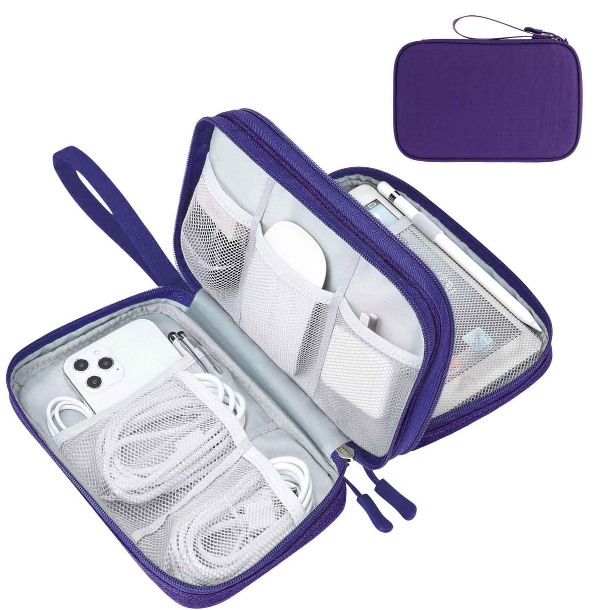 FYY Electronic Organizer, Travel Tech Pouch Bag, Medium, Black