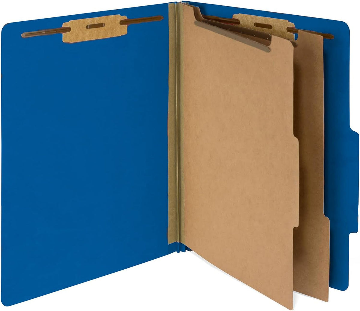 Blue Summit Supplies 10 Classification Folders, 2 Divider, Dark Blue
