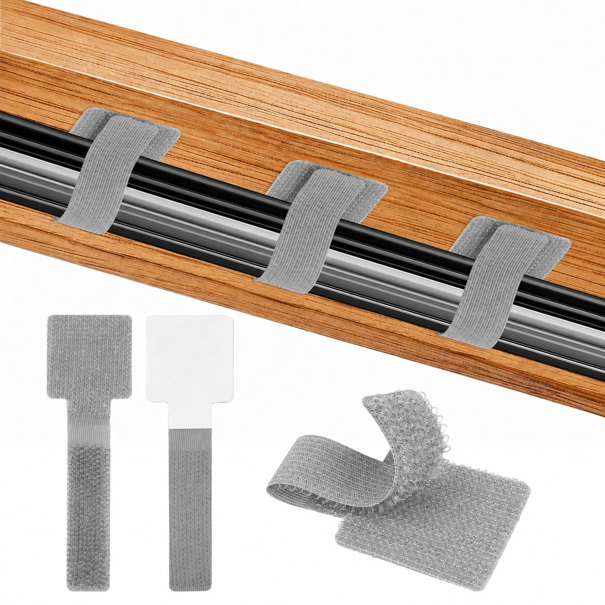 100 Pcs Cable Management Under Desk, Cable Ties, Cord Organizer Straps
