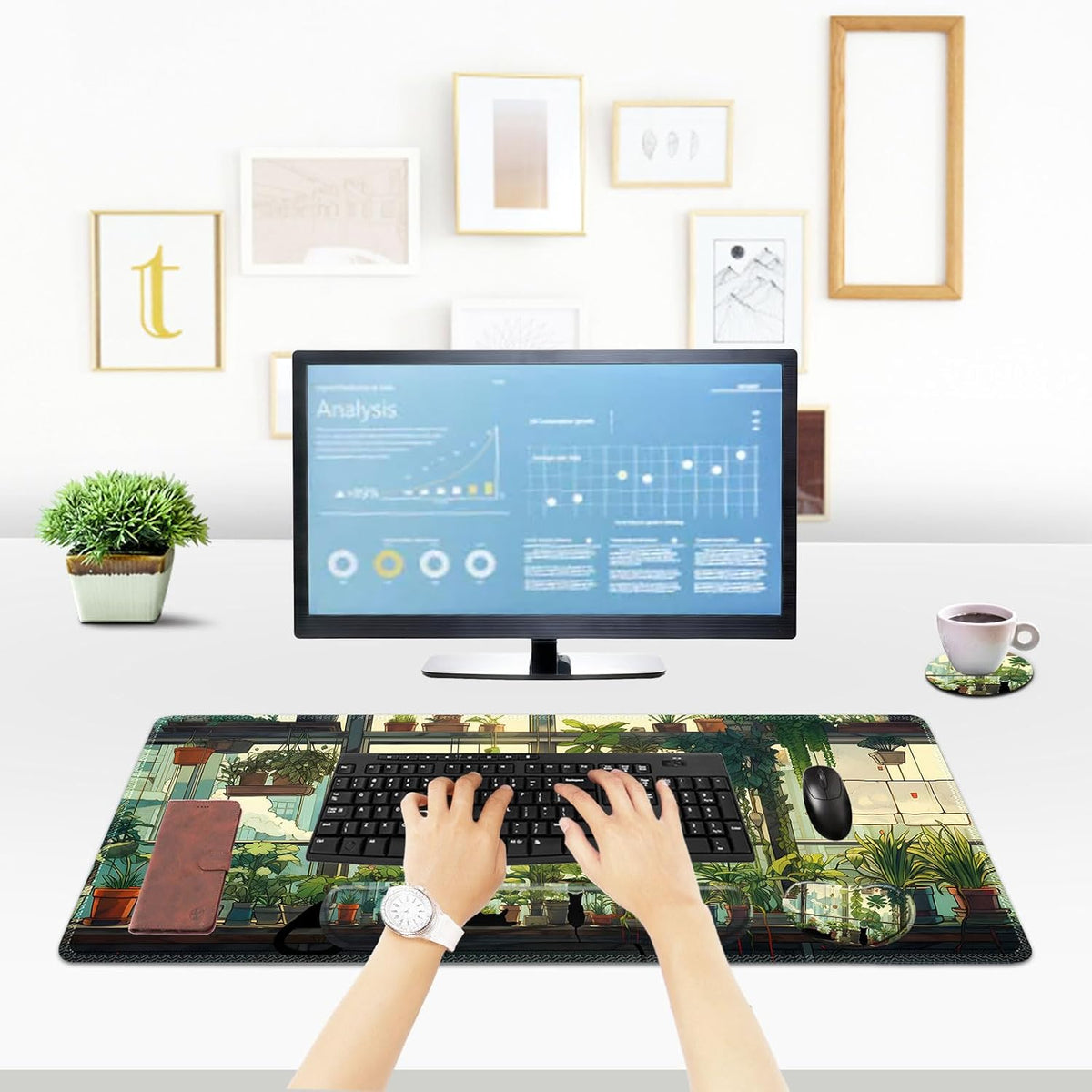ToLuLu Extended Gaming Mouse Pad, Memory Foam Keyboard Mouse Wrist Rest Set