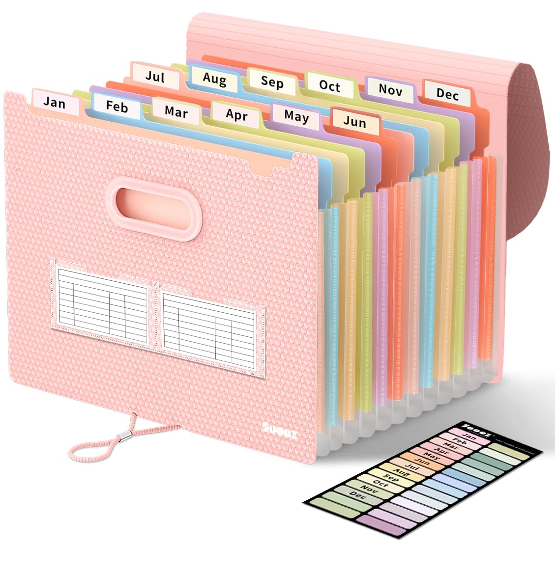 Sooez Accordion File Organizer, 13-Pocket Expanding File Folder Letter Size