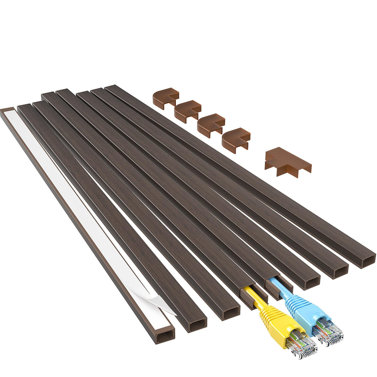Yecaye Cord Hider, 113in One-Cord Cable Raceways, W0.59in H0.4in, White