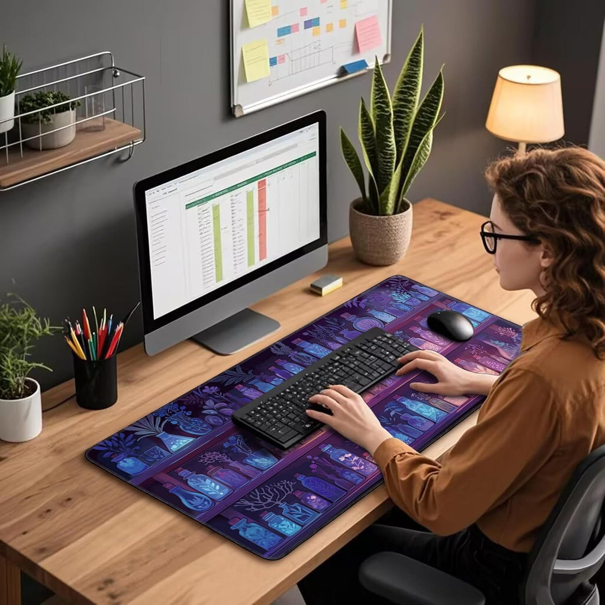 Mystical Potion Bottles Large Gaming Mouse Pad Desk Mat 31.5x15.7
