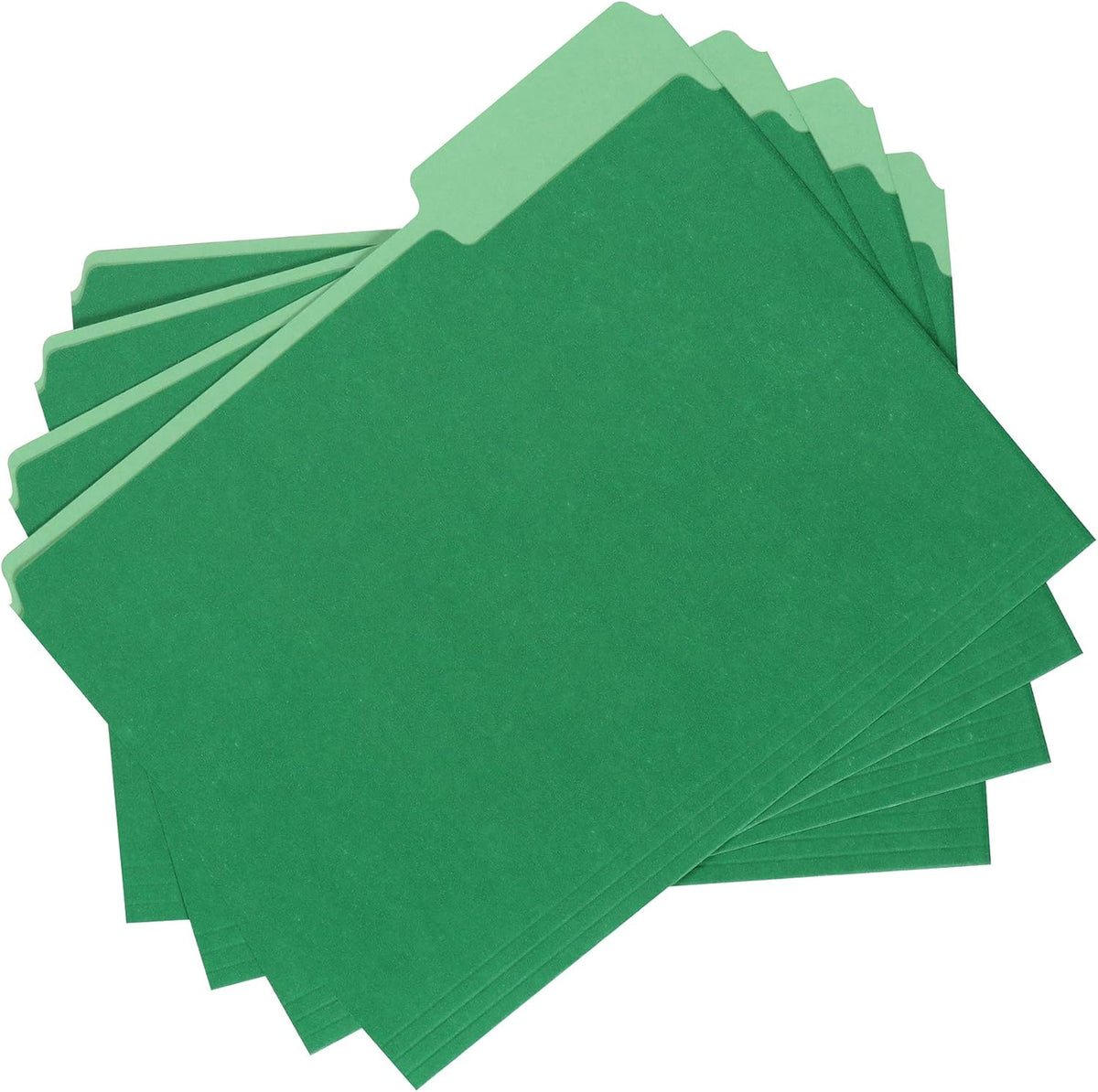 Amazon Basics File Folders for Organization, Letter Size, 1/3 Cut Tab, Bright Green, 36-Pack