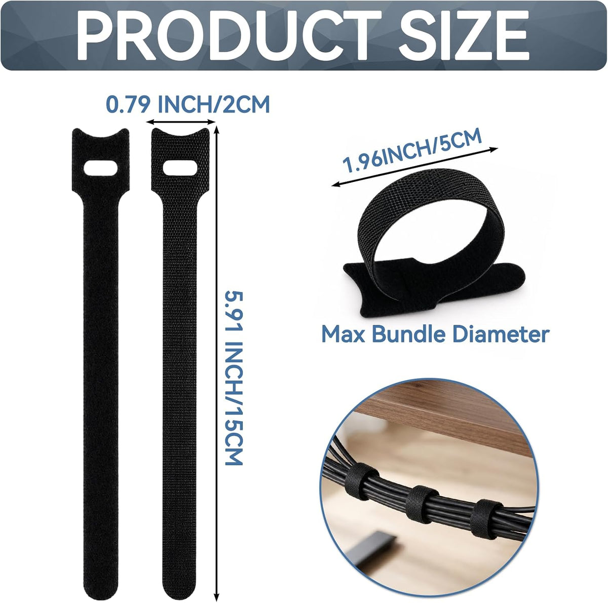 120 PCS 6 Inch Reusable Cable Ties, Cable Management