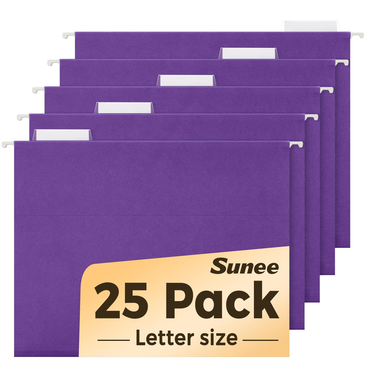 SUNEE 25 Count Hanging File Folders, Pastel Colors, Hanging File Folders Letter Size, Hanging Folders with 1/5-cut Tabs, Designed for Bulky Files, Filing Cabinets, Medical Charts