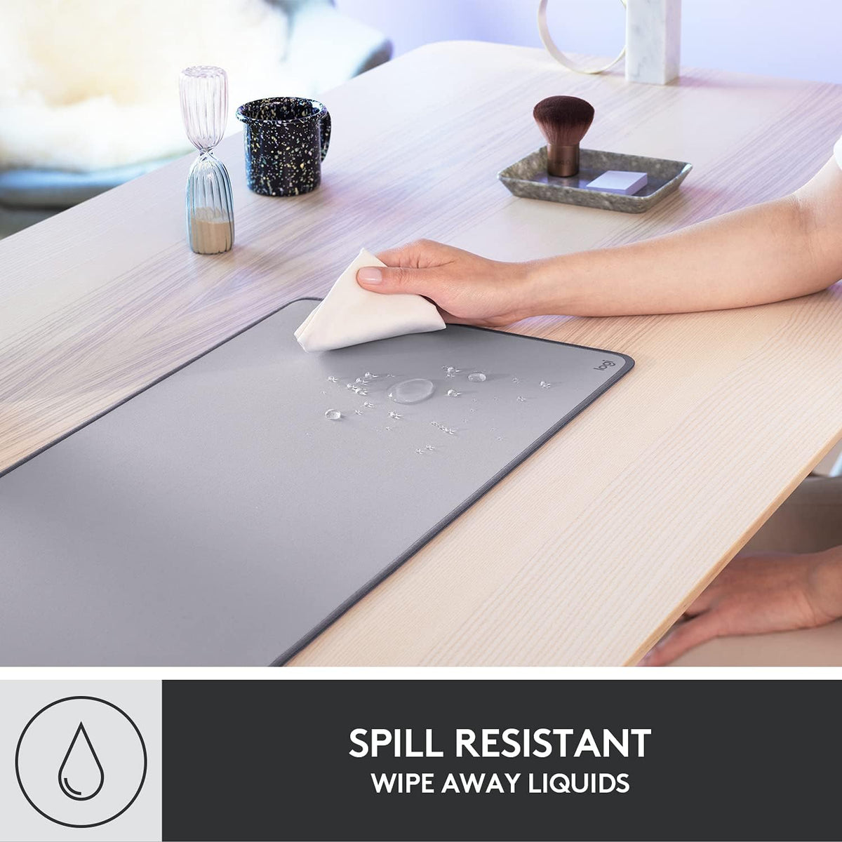 Logitech Studio Series Desk Mat Large 28x12 Inches - Mid Grey