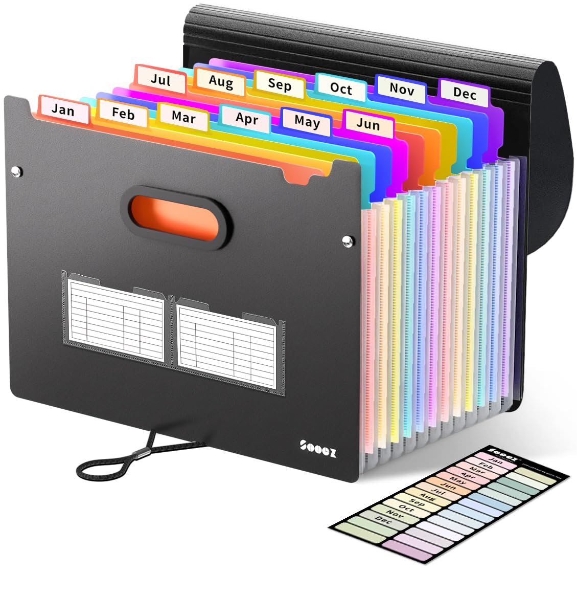 Sooez Accordion File Organizer, 13-Pocket Expanding File Folder Letter Size