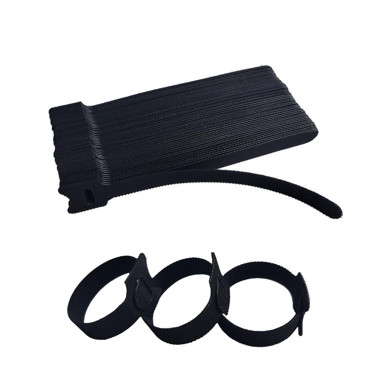 10 Inches 120 PCS Black Reusable Cable Ties,Multi-purpose Adjustable Cord Straps,Cable Organizer,Cord Wrap and Hook Loop Cords Management,Adjustable Cord Ties